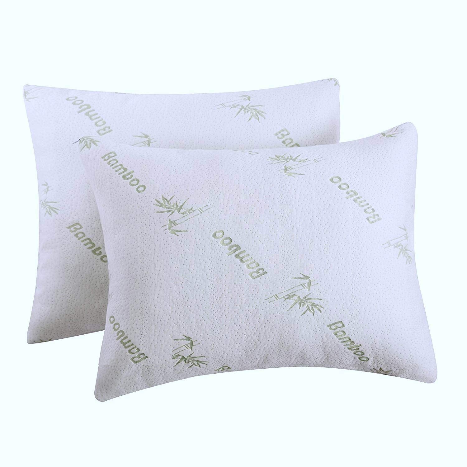 Bamboo Pillow Protectors / Pair Zippered Case King 2 Pack 20X36 Natural Cooling Guaranteed Noiseless Pad, Ultra Plush Absorbent